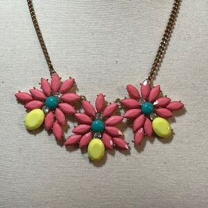 Floral Necklace 13" Pink Boho Western Retro Classic Preppy 80s Workwear Hippie